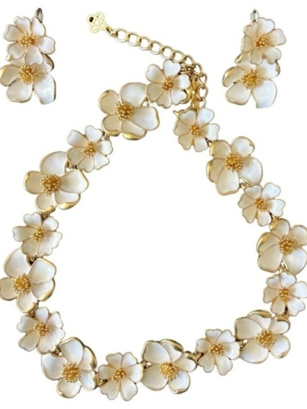 Oscar de la Renta Jewellery set Enamel Flowers